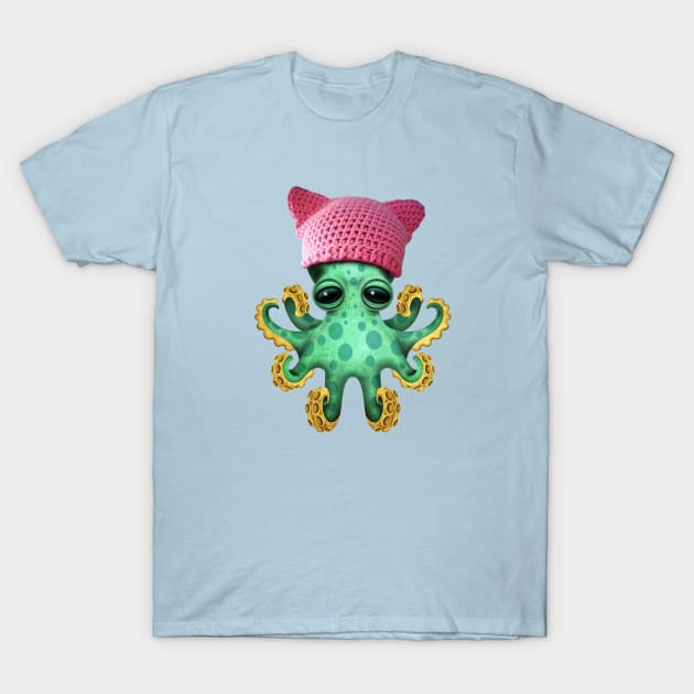 Cute Baby Octopus Wearing Pussy Hat T-Shirt by jeffbartels